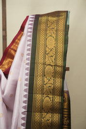 Light Lilac Gadwal Silk Saree - SRLLGSS658