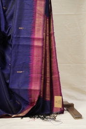 Navy Blue Raw Silk Saree - SRNBRSS880