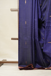 Navy Blue Raw Silk Saree - SRNBRSS880