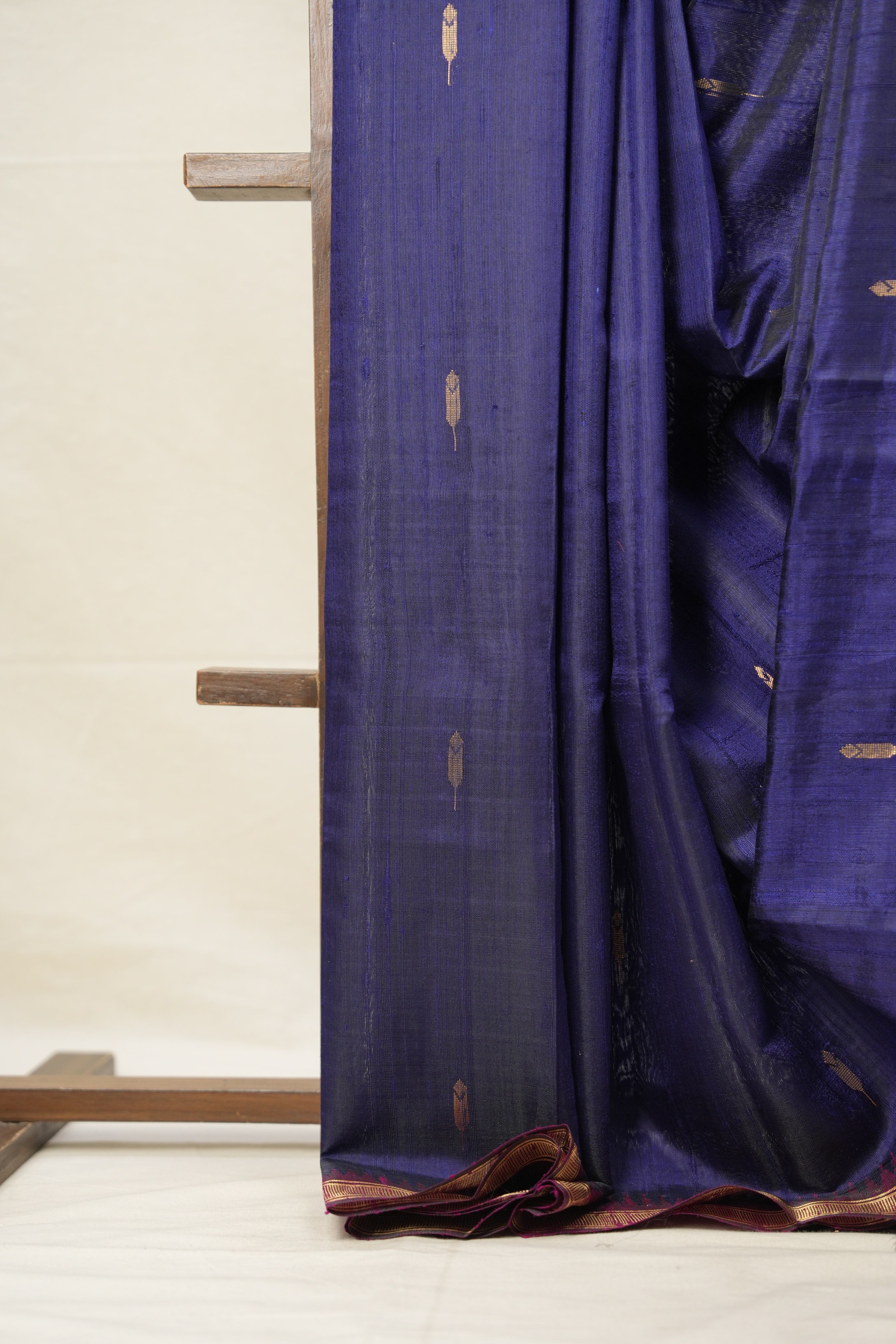 Navy Blue Raw Silk Saree - SRNBRSS880