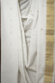 White Cotton Paithani Saree - SRWCPS672