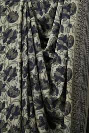 Cream Grey HBP Modal Silk Saree - SRCGMSS505