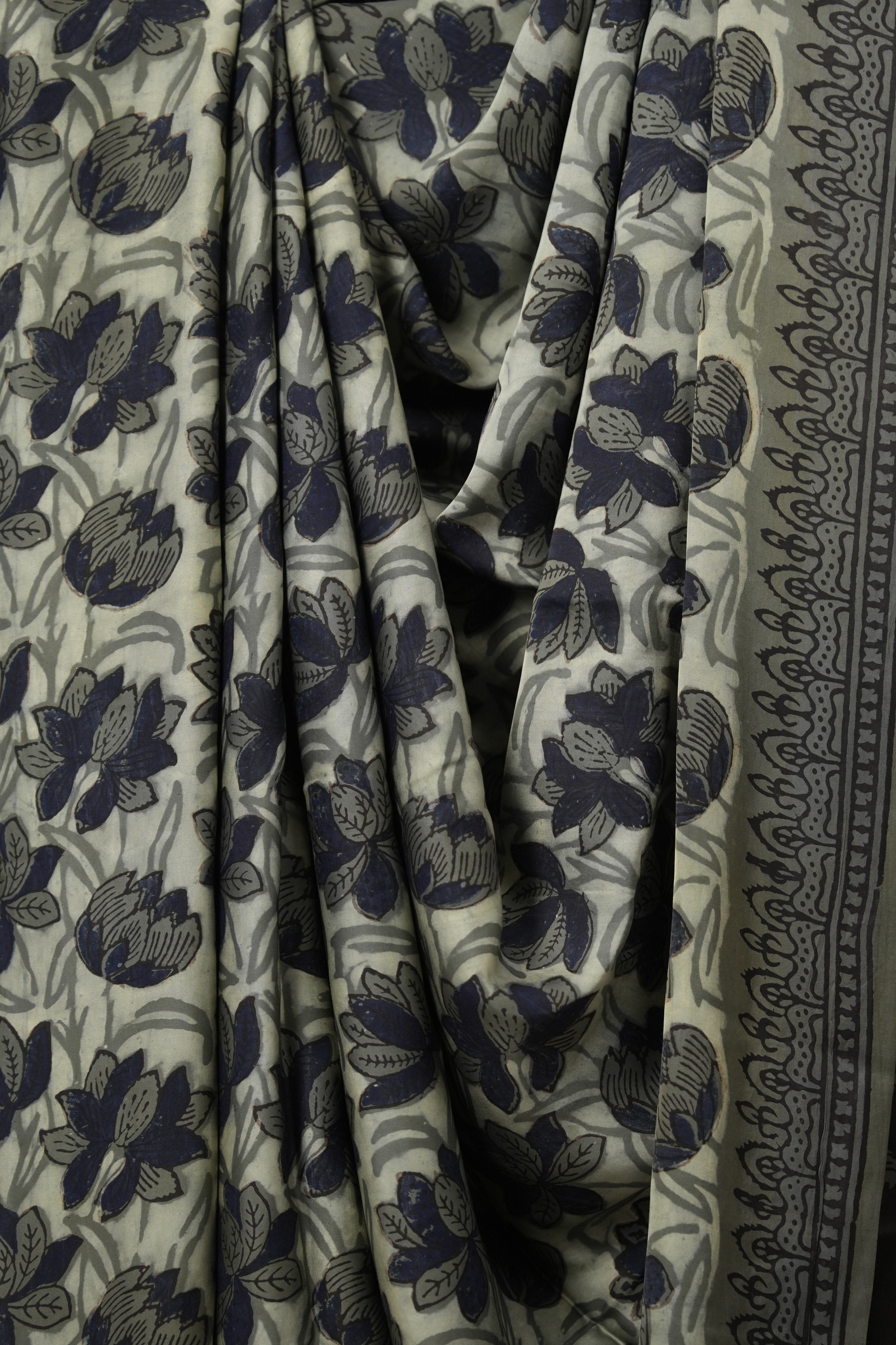 Cream Grey HBP Modal Silk Saree - SRCGMSS505