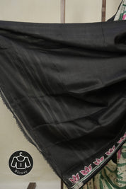 Cream Batik Printed Tussar Silk Saree - SRCPTSS045