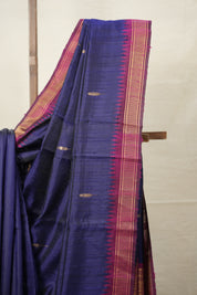 Navy Blue Raw Silk Saree - SRNBRSS880