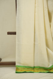 Off White Narayan Peth Cotton Saree - SROWNPCS73