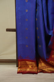 Royal Blue Gadwal Silk Saree - SRRBGSS655