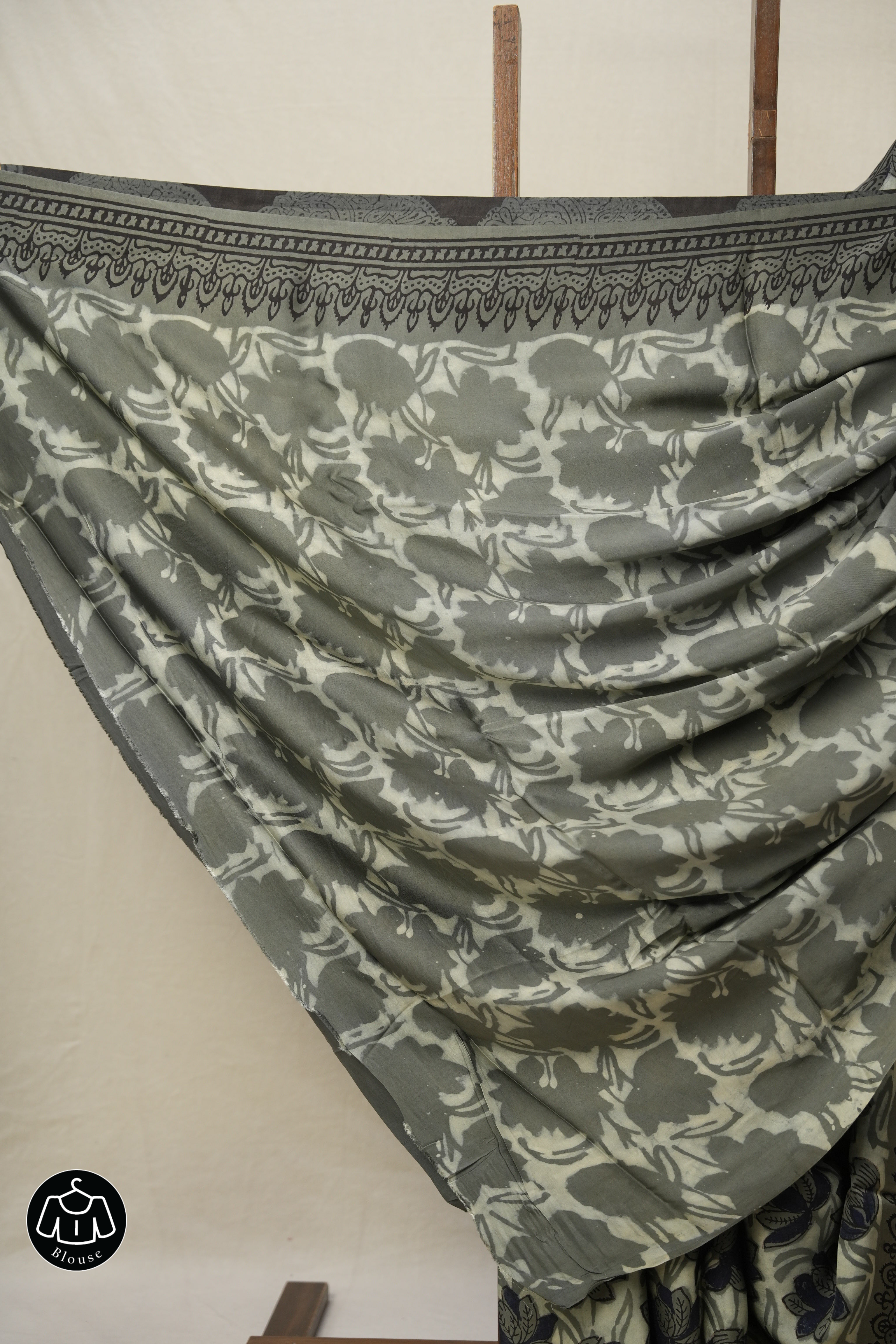 Cream Grey HBP Modal Silk Saree - SRCGMSS505