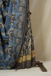 Steel Blue HBP Modal Silk Saree - SRSBMSS566