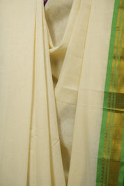 Off White Narayan Peth Cotton Saree - SROWNPCS73
