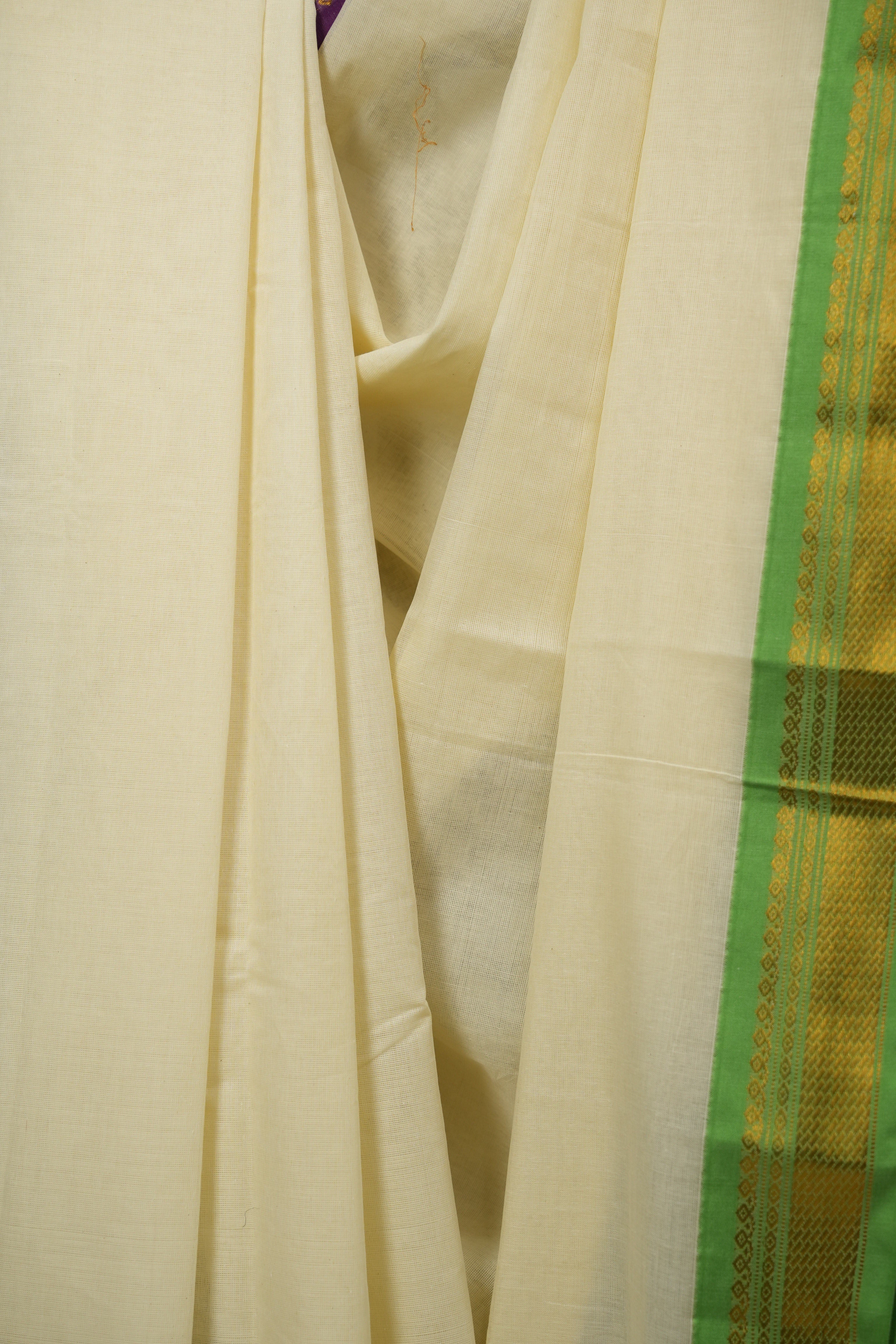 Off White Narayan Peth Cotton Saree - SROWNPCS73
