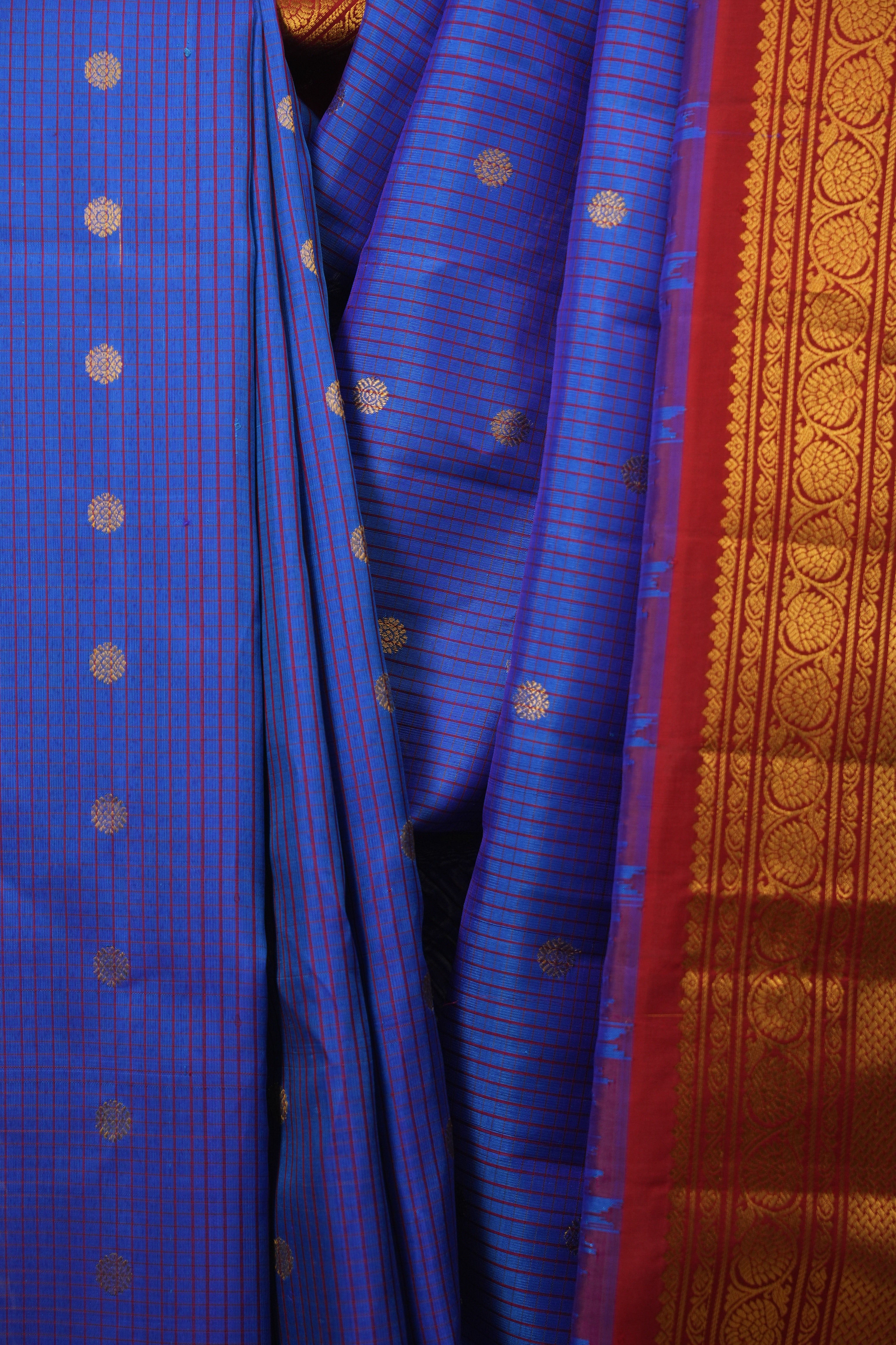 Royal Blue Gadwal Silk Saree - SRRBGSS655