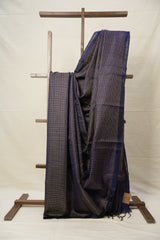 Navy Blue Raw Silk Saree - SRNBRSS888