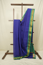 Navy Blue Narayan Peth Cotton Saree - SRNBNPCS86