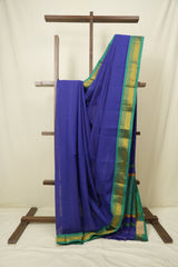 Navy Blue Narayan Peth Cotton Saree - SRNBNPCS86