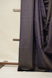 Navy Blue Raw Silk Saree - SRNBRSS888