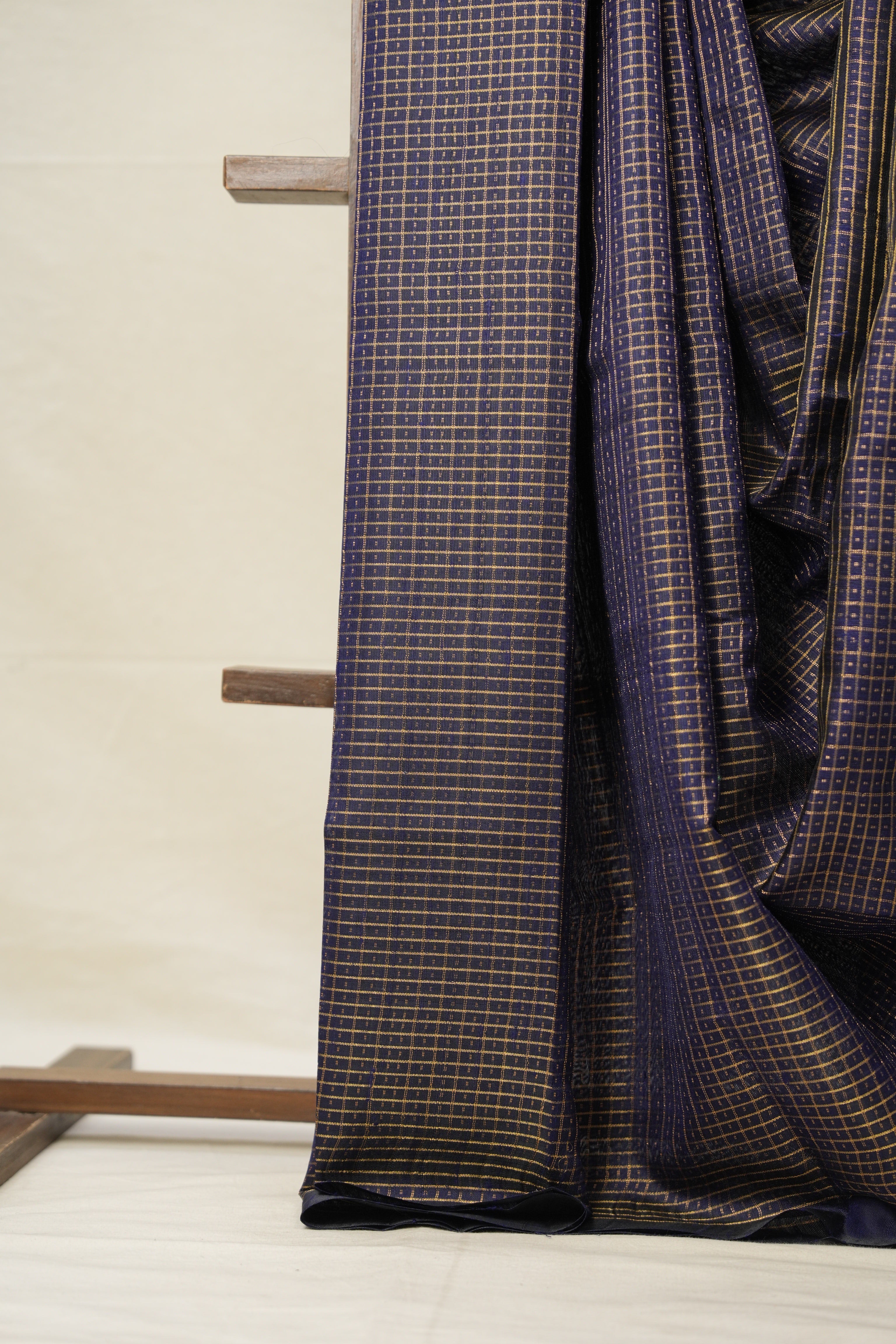 Navy Blue Raw Silk Saree - SRNBRSS888