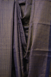 Navy Blue Raw Silk Saree - SRNBRSS888