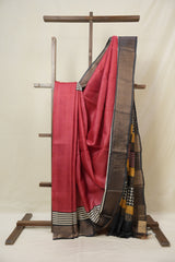 Red HBP Tussar Silk Saree - SRRHTSS750