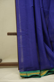 Navy Blue Narayan Peth Cotton Saree - SRNBNPCS86