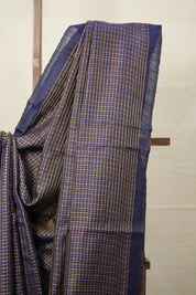 Navy Blue Raw Silk Saree - SRNBRSS888