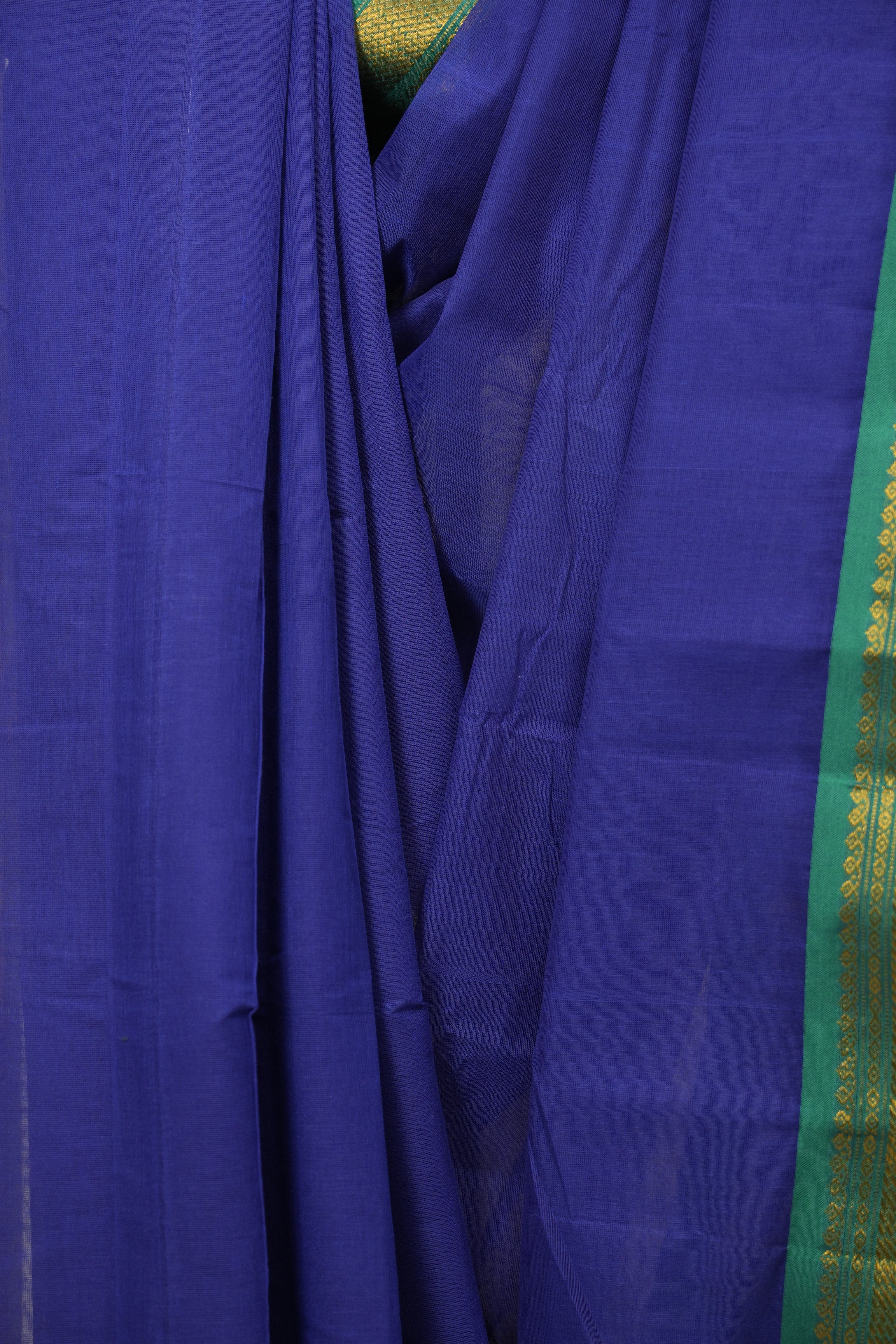 Navy Blue Narayan Peth Cotton Saree - SRNBNPCS86
