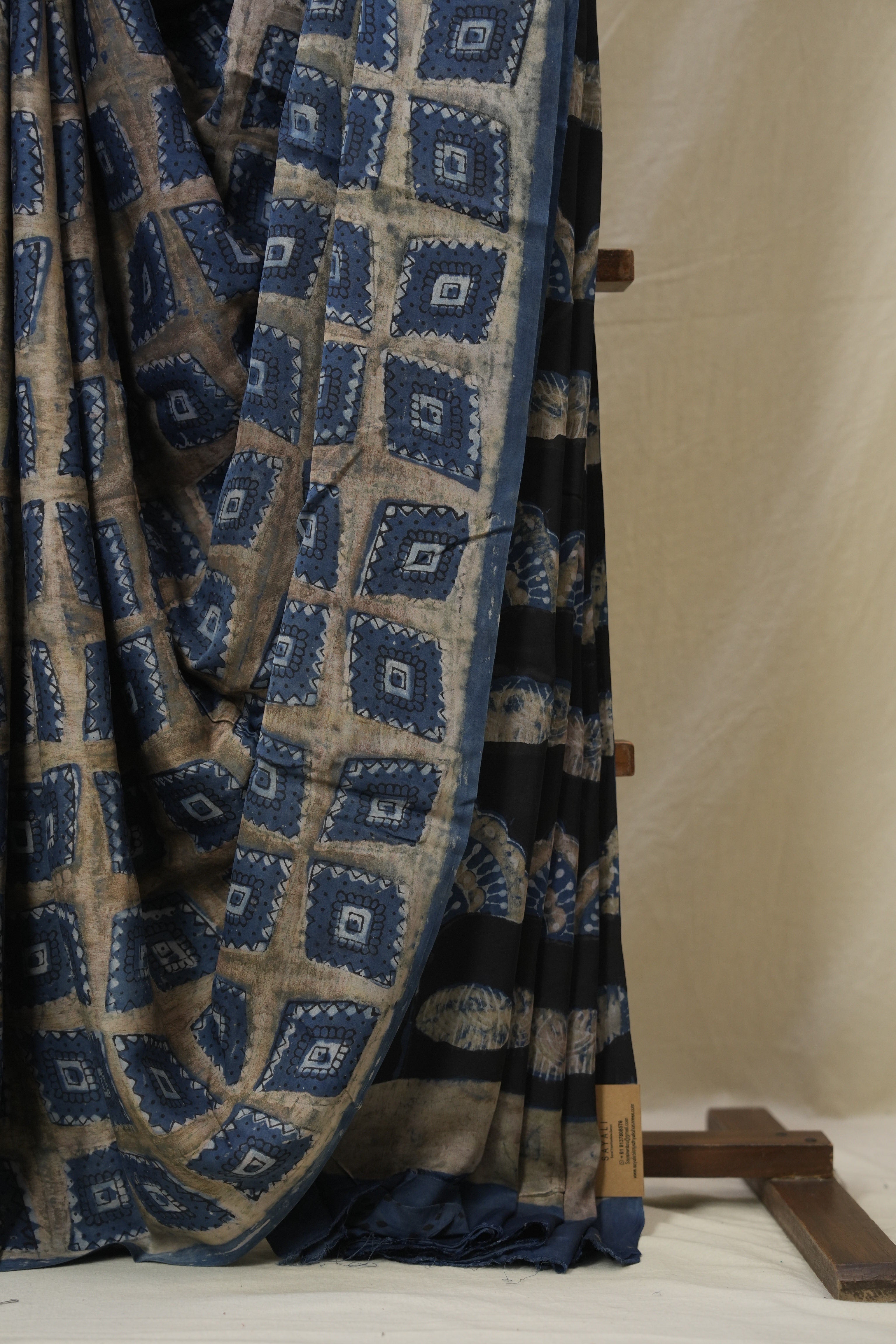 Navy Blue HBP Modal Silk Saree - SRNBMSS564