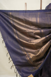Navy Blue Raw Silk Saree - SRNBRSS888