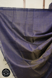 Navy Blue Raw Silk Saree - SRNBRSS888