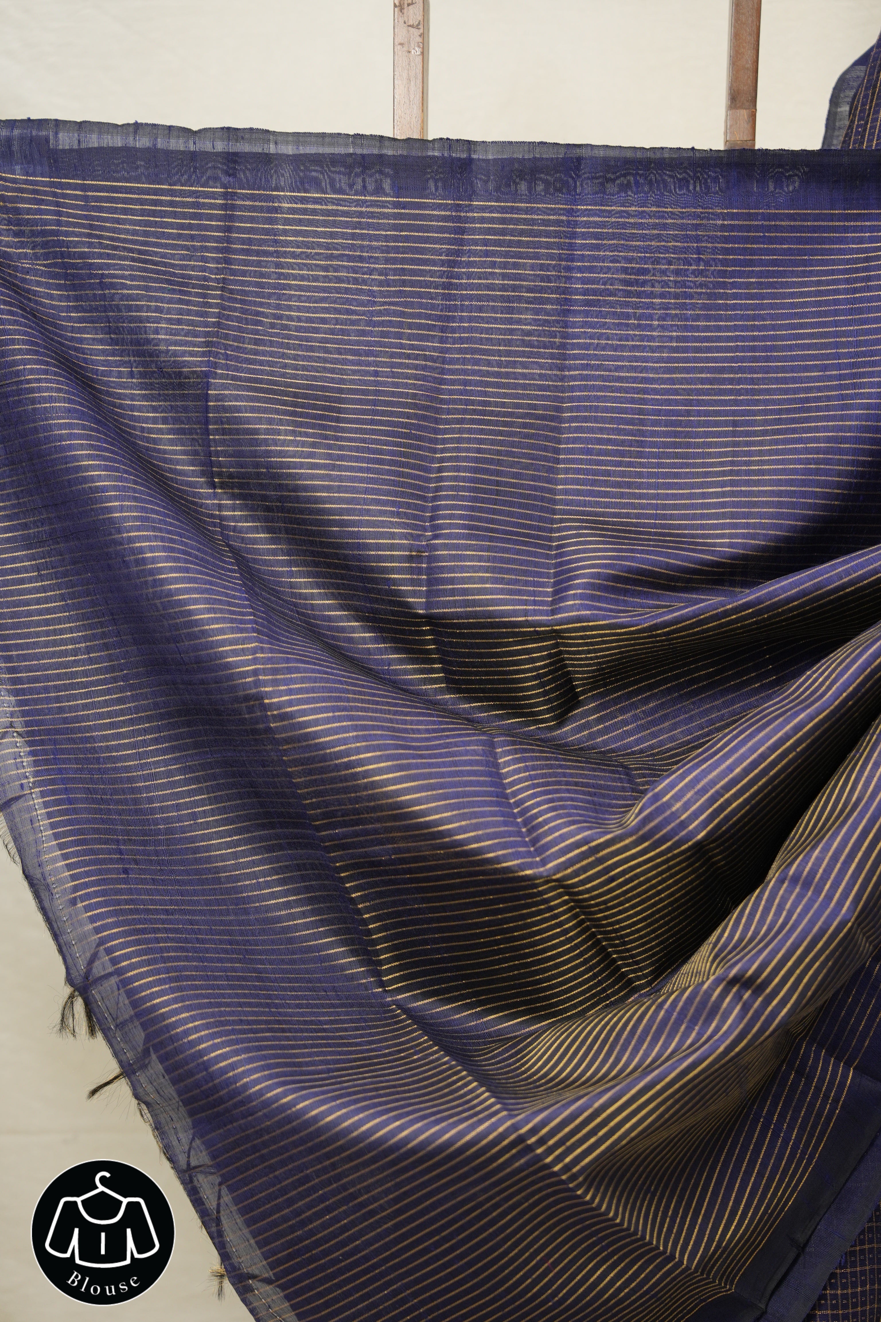 Navy Blue Raw Silk Saree - SRNBRSS888
