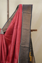 Red HBP Tussar Silk Saree - SRRHTSS750