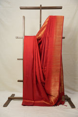 Red Raw Silk Saree - SRRRSS873