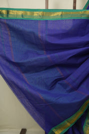 Navy Blue Narayan Peth Cotton Saree - SRNBNPCS86