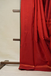 Red Raw Silk Saree - SRRRSS873