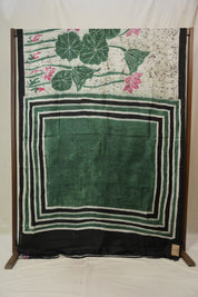 Cream Batik Printed Tussar Silk Saree - SRCPTSS045