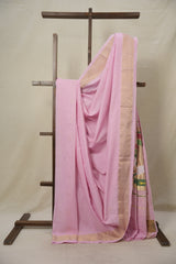 Baby Pink Cotton Paithani Saree - SRBPCPS674