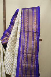 Off White Gadwal Silk Saree - SROWGSS654