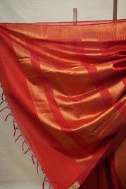 Red Raw Silk Saree - SRRRSS873