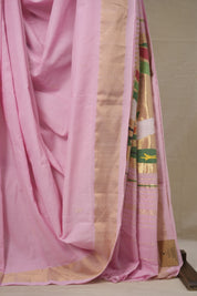 Baby Pink Cotton Paithani Saree - SRBPCPS674