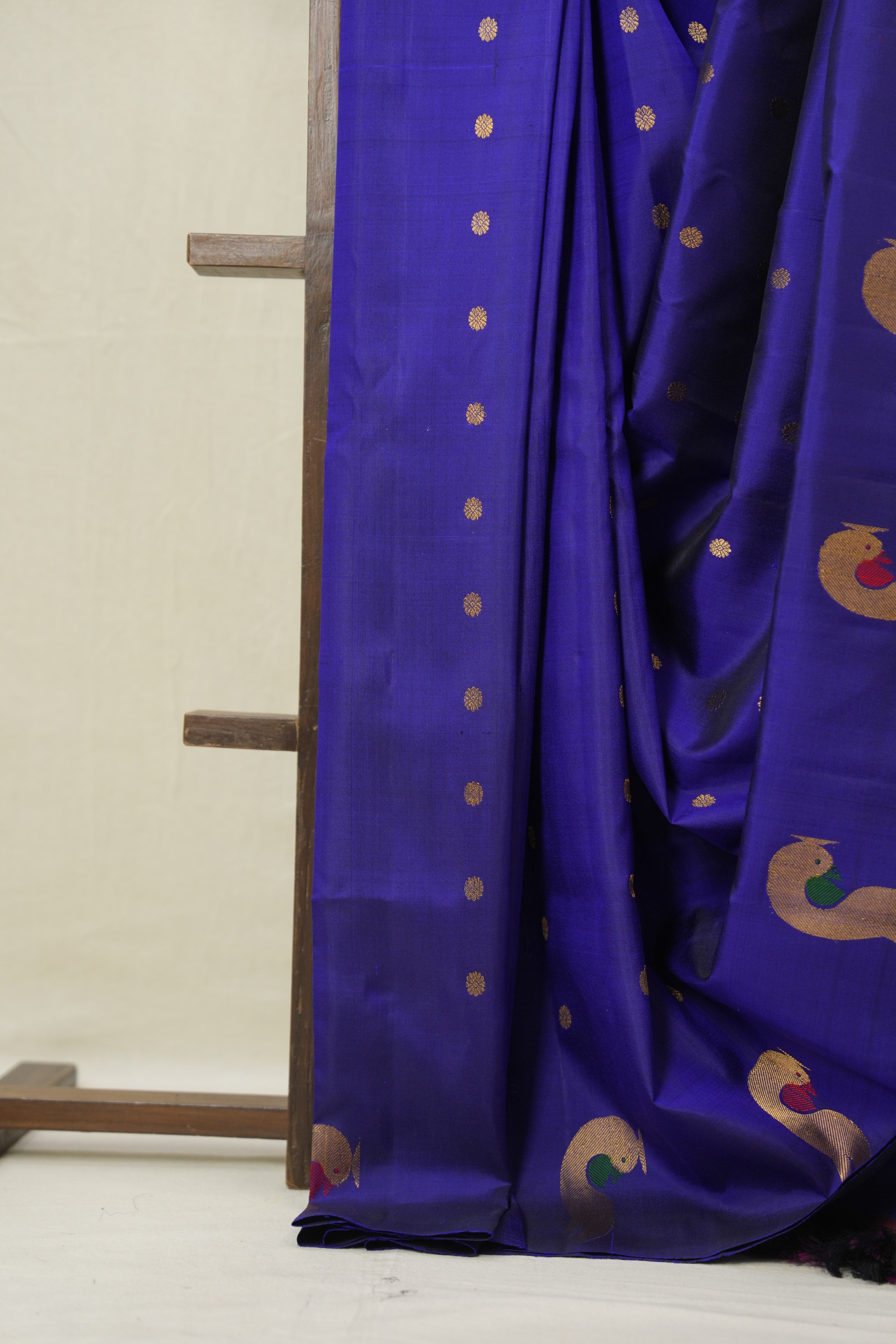 Blue Gadwal Silk Saree - SRBGSS628