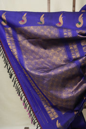 Blue Gadwal Silk Saree - SRBGSS628