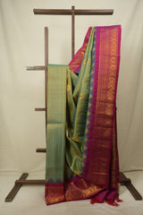 Dual Tone Green Gadwal Silk Saree - SRDTGGSS653