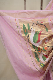 Baby Pink Cotton Paithani Saree - SRBPCPS674
