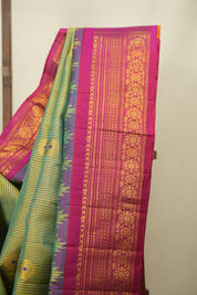 Dual Tone Green Gadwal Silk Saree - SRDTGGSS653