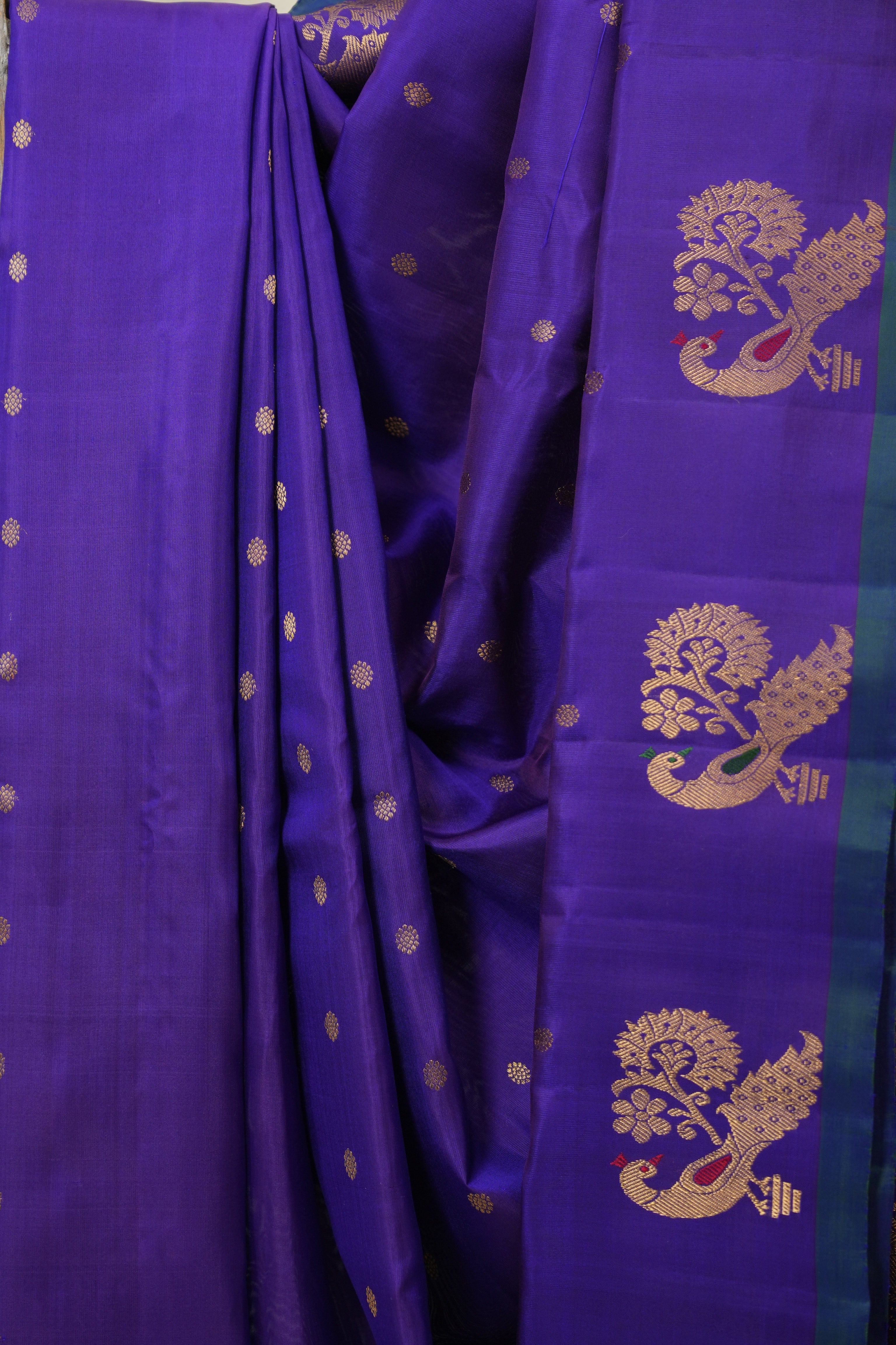 Purple Gadwal Silk Saree - SRPGSS629