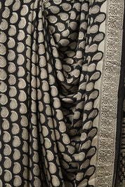 Black HBP Modal Silk Saree - SRBMSS491
