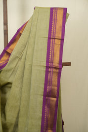 Sage Green Narayan Peth Cotton Saree - SRSGNPCS79