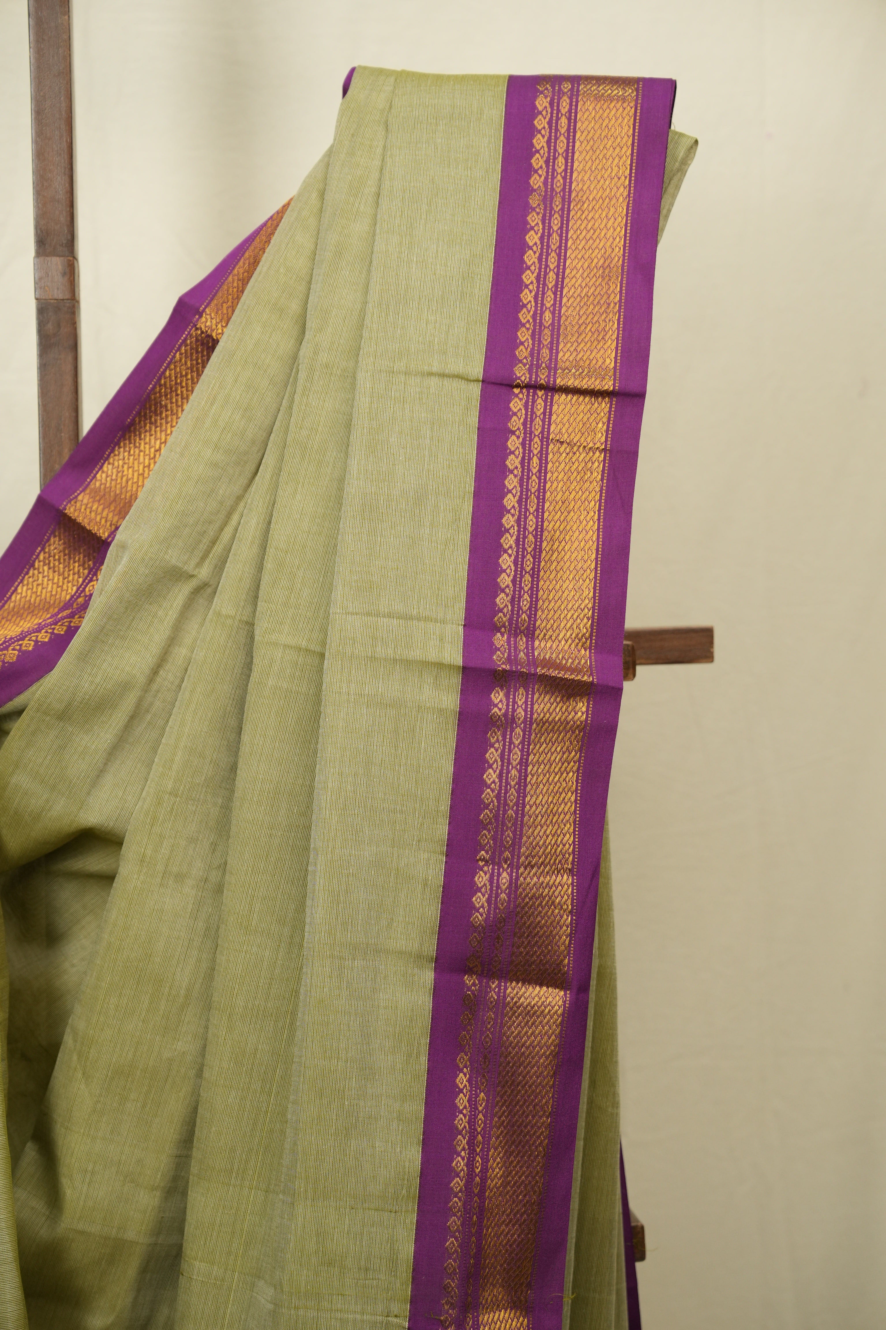 Sage Green Narayan Peth Cotton Saree - SRSGNPCS79