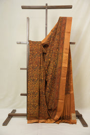 Orange HBP Mangalgiri Cotton Saree - SROHMCS017