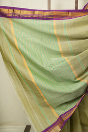 Sage Green Narayan Peth Cotton Saree - SRSGNPCS79